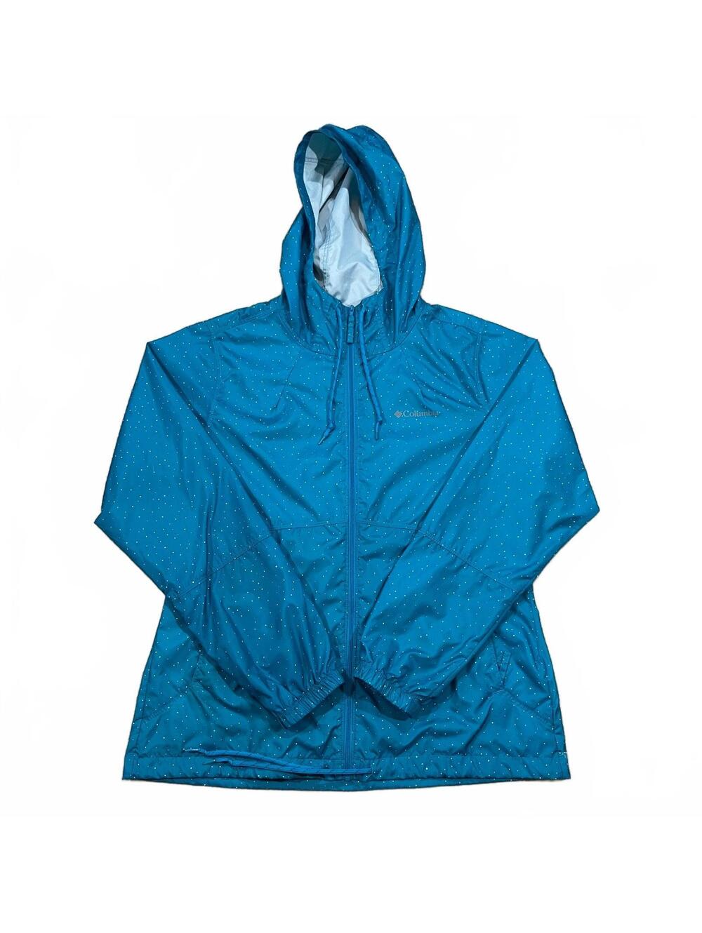 Columbia Womens Flash Forward Blue Printed Windbreaker Jacket Size Medium